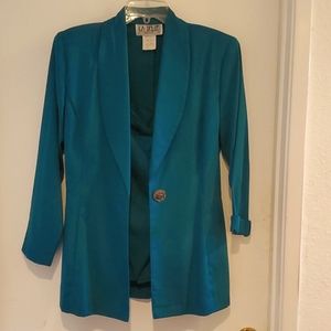 Teal-colored Jacket and Skirt Ensemble, Size 9